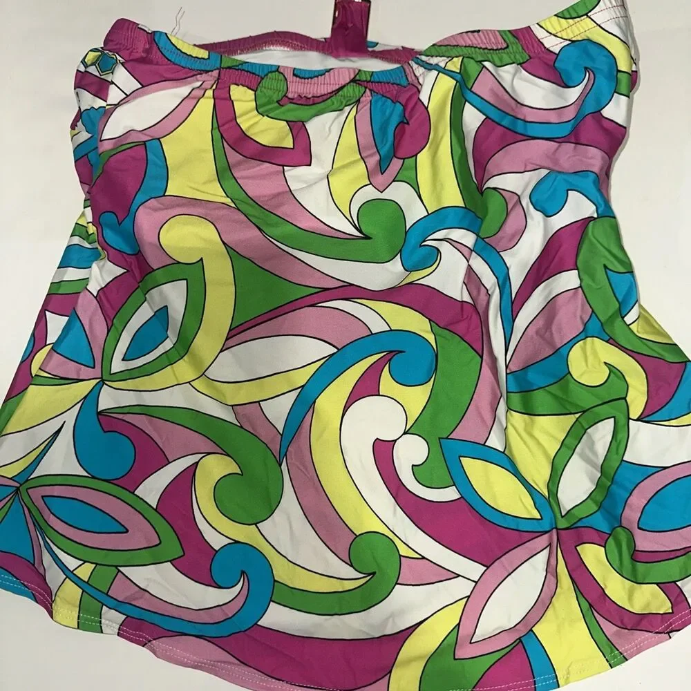 Tara Grinna women's retro multicolor swimsuit 2pc Set Size36/8 Made In The USA